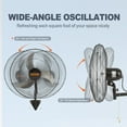 thumbnail image 4 of 20 Inch Commercial Wall Fan, High Velocity 4650 CFM, 3-Speed, Oscillating, for Warehouse/Patio, Black, ETL Approved, 4 of 7