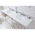 thumbnail image 5 of Water Creation Embassy 72" Double Brass Wash Stand in Polished Nickel/White, 5 of 7