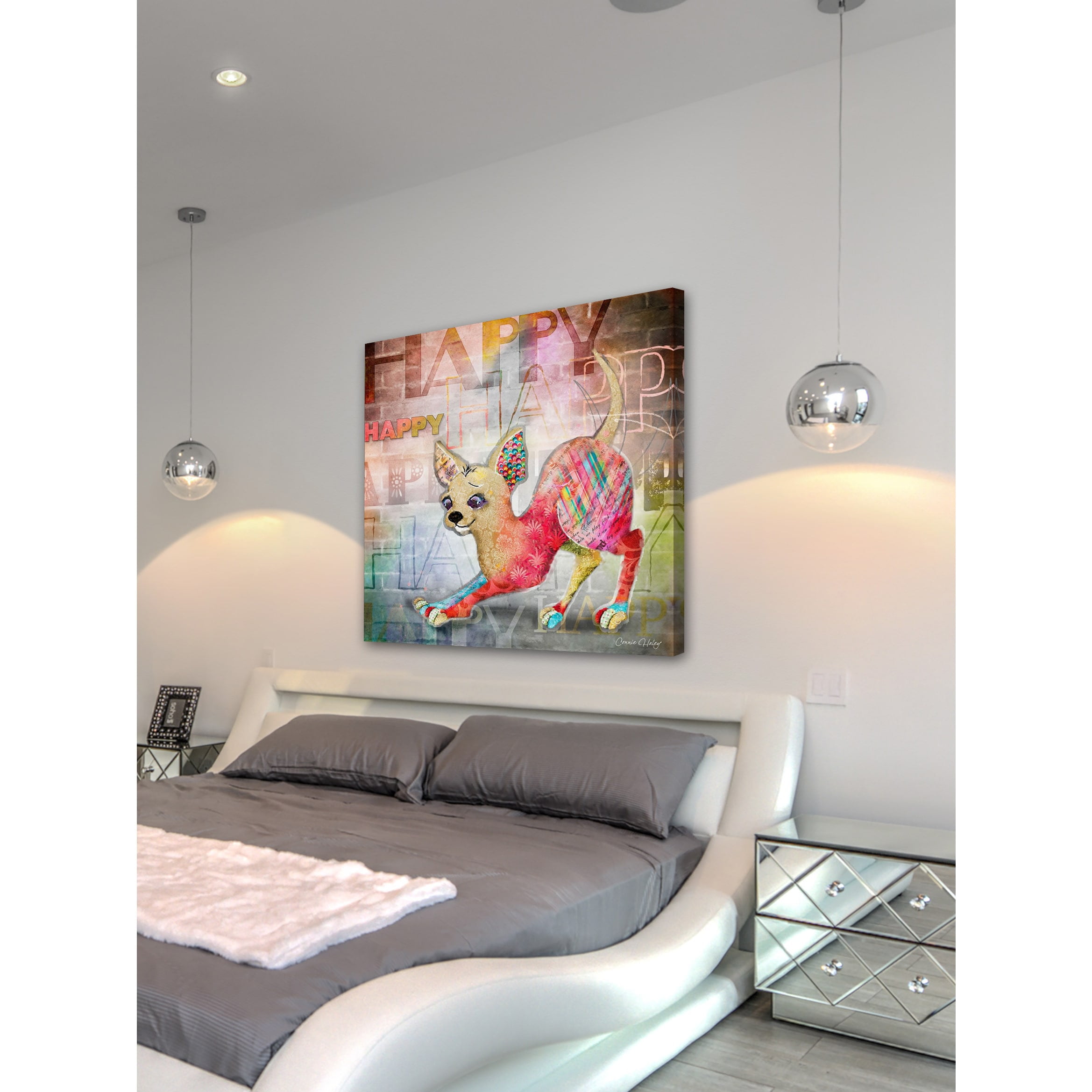 Marmont Hill "Happy" by Connie Haley Painting Print on Wrapped Canvas