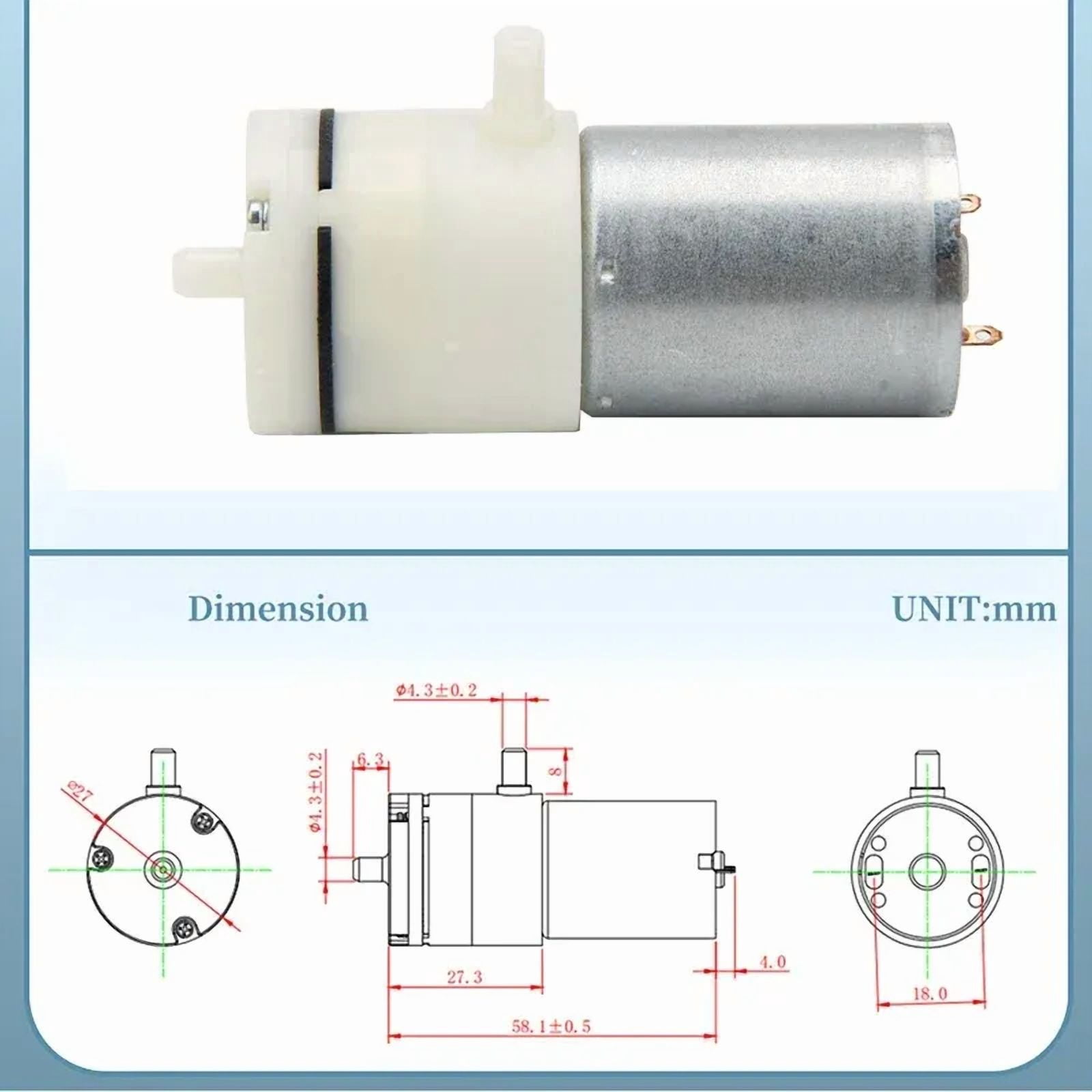 3.7V 6V 12V Small Mini 370 Motor Diaphragm Air Vacuum Pump Negative Pressure Suction Pump DIY Breast Inflator Aquarium