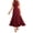 Red, variant on Women's Cross Front Wrap Dress Casual Party Cocktail Long Tiered Flowy Dress with Pockets, Blue XL
