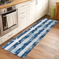thumbnail image 2 of Runner Rug 2'x6', Navy Blue Coastal Beach Washable Non-Slip Hallway Runner Rugs, Nautical Starfish Coral Vintage Wooden Bedside Rugs Floor Mats Carpet Runners for Kitchen Bathroom Laundry Room, 2 of 8