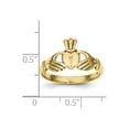 thumbnail image 2 of Solid 10k Yellow Gold Polished Claddagh Ring (2mm) - Size 4, 2 of 2