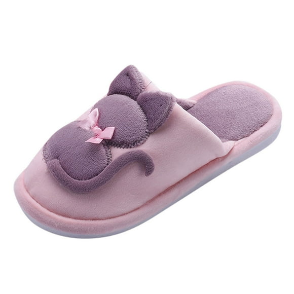 Slippers for Womens Slippers Cat Door Indoor Womens Couples Cute Cartoon Cat Warm Non-Slip Floor Home Slippers Indoor Shoes