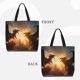 thumbnail image 2 of Disketp Castle Cool Fire Dragon Bolsa Tote de Lona para Mujer, Bolso de Hombro y Cruzado con Cierre de Cremallera, 2 of 7