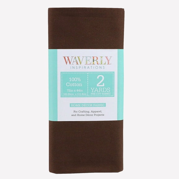 Waverly Inspirations 2 Yard Cut 100% Cotton Solids Fabric, Brown, 45" Wide for Home Decor Projects & Sewing