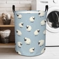 thumbnail image 4 of Playful Sheep on Blue Background Print Extra Large Foldable Laundry Basket  Stylish  Easy to Use for Bedroom Bathroom  Laundry Room  Oxford Fabric Storage Bin, 4 of 9