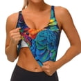 thumbnail image 3 of Yiaed Vibrant Rainbow Parrot Fantasy Print Ladies Waistcoat Women Sports Vest Vest Sports Women Sports Top Yoga Vest for Women-Medium, 3 of 8