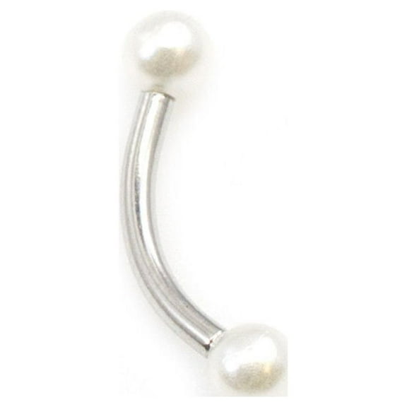 Curve Barbell with Faux Synthetic Pearl 16g (eyebrow, lips, cartilage)