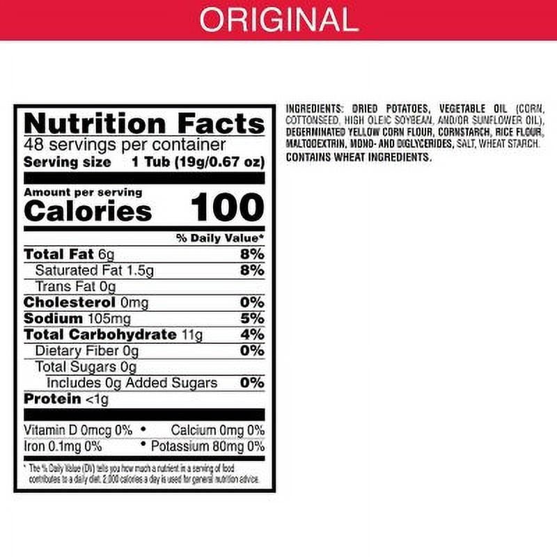 Pringles Snack Stacks Potato Crisps Chips, Original Flavor (0.67 oz., 48 ct.)