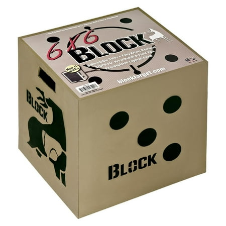Block 6-Sided Arrow Archery Target with Polyfusion Technology Black 18 x 18 x 16 (B56700)