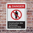 thumbnail image 5 of Construction Site Authorized Personnel Only ANSI Danger Aluminum Sign 18 Inch x 12 Inch - 10 Pack, 5 of 8