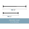 thumbnail image 2 of AIR-TYRON 2 Pack Screwed Sash Curtain Rod Adjustable 12-18 Inch, 3/8 In. Diameter, Small Front Door Curtain Rod (Black), 2 of 4