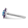 thumbnail image 3 of 925 Sterling Silver Stackable Expressions Amethyst and Blue Topaz Ring Size: 8; for Adults and Teens; for Women and Men, 3 of 5