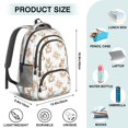 thumbnail image 5 of Corgi and Rose White Pattern Backpack for School, Cute School Bag with Adjustable Shoulder Straps and Padded Back, 16.9"x12.6"x5.9", 5 of 5