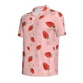 thumbnail image 2 of Vsdgher Cute Strawberry C Print Men's Short Sleeve Stretch Polo Shirt, Moisture-Wicking Performance Polo Shirt, 2 of 8