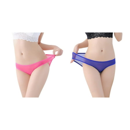 2-Pack Womens Low Waist Sheer Mesh Briefs Cute Seamless Panties For Women Womens Underwear Maternity Underwear for Women plus Size 14 Womens Nylon Panties Underwear Womens Cat Underwear Silk Thong