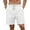 04-White, variant on QDG Mens Linen Shorts Casual Elastic Waist Drawstring Summer Beach Shorts Pockets Classic Fit Khaki M