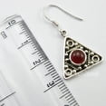 thumbnail image 3 of SilverStarJewel 925 Pure Silver Red Carnelian Semi Precious Gemstone Art Dangle Earrings 1.3", 3 of 3