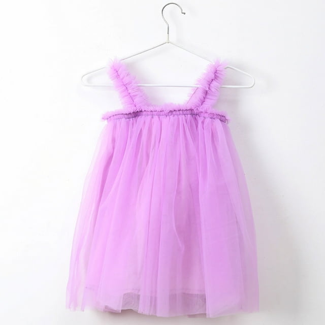 CAICJ98 Robes Filles Enfants Tout-Petits Filles Princesse Robe de Concours Sans Manches Florale Dentelle Robe de Bal de Promo Tenue de Fête Princesse, Violet