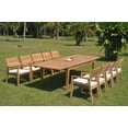 thumbnail image 4 of Grade-A Teak Dining Set: 10 Seater 11 Pc: 122" Atnas Double Extension Rectangle Table And 10 Vellore Stacking Arm Chairs WholesaleTeak #WMDSWVm, 4 of 5