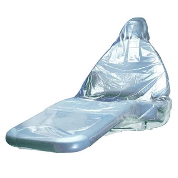 britedent dental full chair cover, disposable clear plastic sleeve or, 29" x 80", box of 125