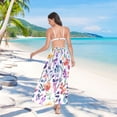 thumbnail image 7 of FORMRS Womens Long Sarong Beach Wrap Semi-Sheer Bikini Skirt Bathing Swimsuit Cover Up, Purple Wildflower Pattern, 7 of 7