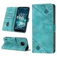 thumbnail image 1 of Compatible avec Nokia C200 Étui en Cuir PU Classique Embossé avec Porte-Cartes Coque Antichoc, 1 of 5