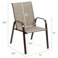 thumbnail image 2 of Costway 4PCS Patio Chairs Dining Chair W/Armrest Gray, 2 of 10