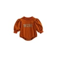 thumbnail image 1 of TheFound Baby Girl?s Leopard Letter Print Round Neck Puff Sleeve Romper, 1 of 8