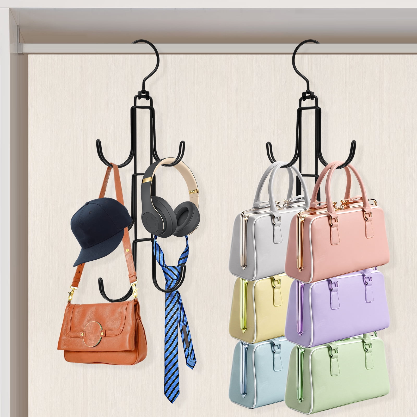 Wardrobe Hanging Hook For Bags Ties Plastic Storage Holder - Temu