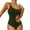 Green, variant on QHFBli Womens Sexy Cutout One Piece Swimsuit Monokini with Long Sleeve Coverup Shirt