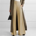 thumbnail image 2 of Sngxgn Women's Casual Elastic Waist Comfy Wide Leg Pants with Pockets(Khaki,XXXXXL), 2 of 4