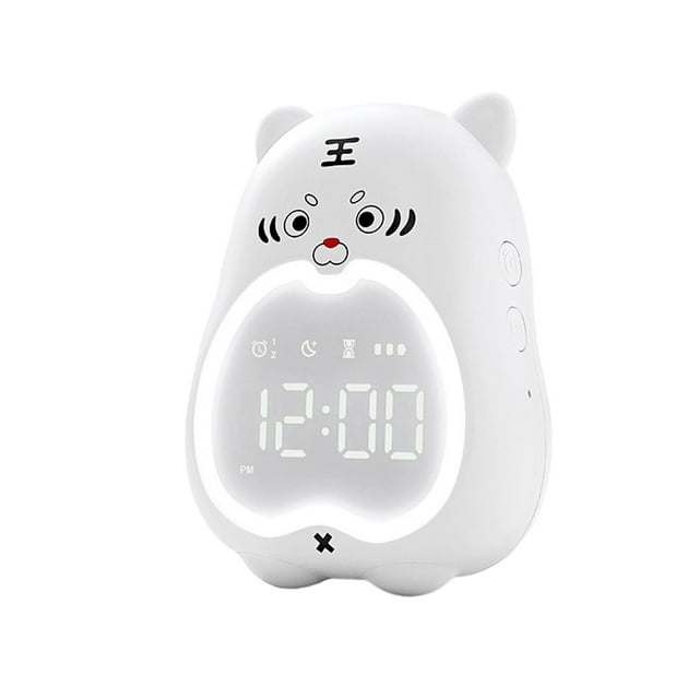 Reloj despertador de escritorio, mesita de noche, temporizador, mesa, dormitorio, luz de noche, despertador digital para blanco