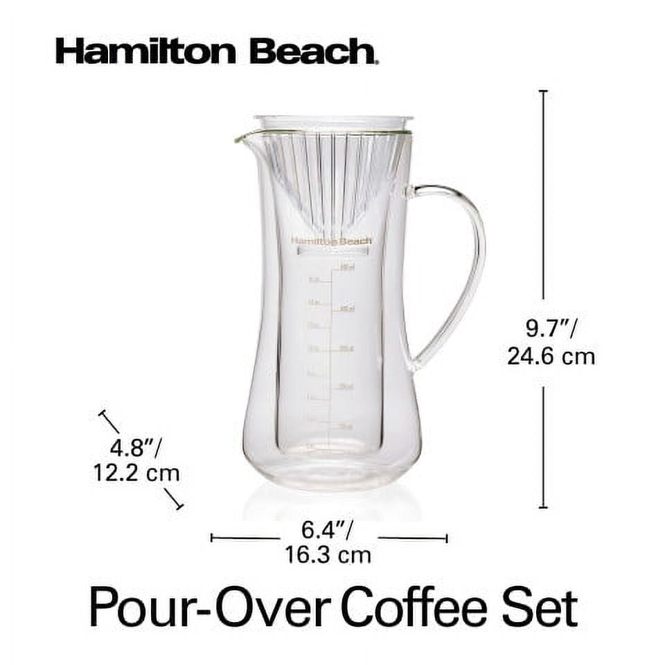 Hamilton Beach Pour Over Coffee Maker, 17 Ounce Glass Carafe, 40406