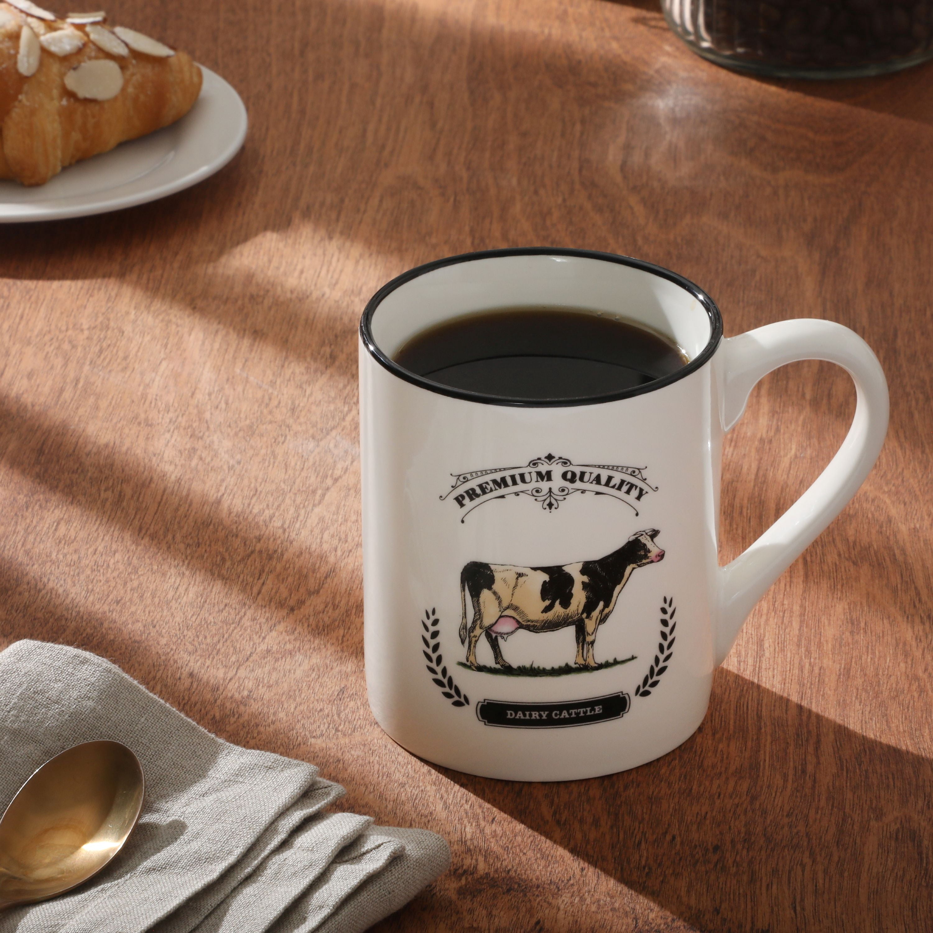Mainstays 17oz Cow Barn Animal White Stoneware Mug