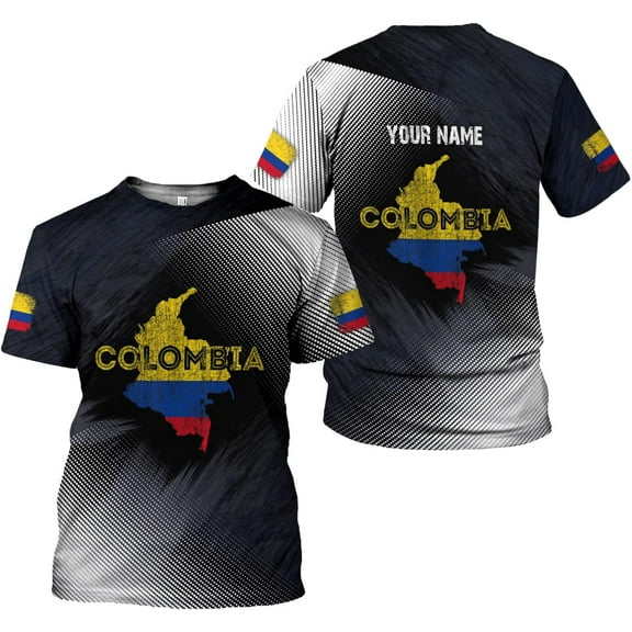 Personalized Colombia Shirt Custom Colombia Flag Shirts for Men Women, Colombian Pride T-Shirt, Colombia Tshirt (Style 2) (S)