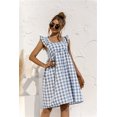 thumbnail image 1 of Nouvelle Robe à Carreaux pour Femmes Décontractée Douce à Volants Ample Robe Midi, 1 of 2