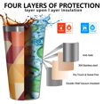 thumbnail image 3 of 16oz Tumblers Orange Modern Art Geometric Stainless Steel Vacuum Insulated Double Wall Travel Tumbler Cups Mug with Lid and Straw,Cleaning Brush for Coffee,Tea, 3 of 4