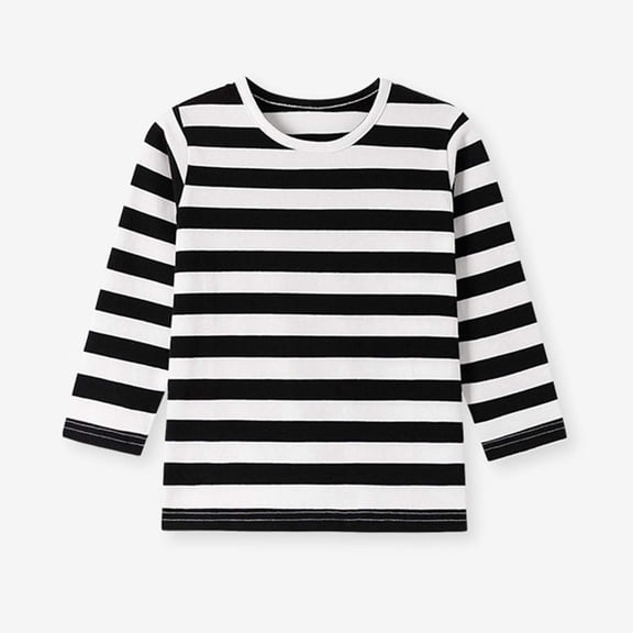 Ynynloco Boys Toddlers 100%Cotton Long Sleeve Tee Shirts Little Kids Layering Shirts Striped Crew Neck Tops (1-9Years)