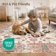 thumbnail image 4 of ODIKA 9'x12' Washable Area Rug Boho Large Vintage Farmhouse Oushak Scroll Detail Cream Bohemian for Master Suite, California King, Under Bed, Non-Shedding, Easy Care, 4 of 7