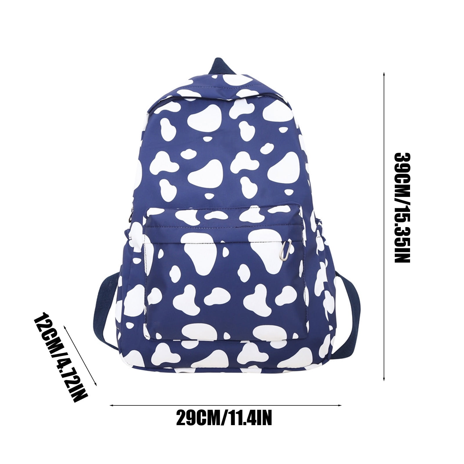 Herunwer Cute Cow Print Backpack, Fashionable And Versatile, Large Capacity Backpack, Forest Style, Small Fresh, Junior High School And High School Student Backpack