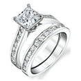 thumbnail image 1 of Bague de Fiançailles et de Mariage pour Femmes en Argent Sterling 4,3 Carats, Zircone Cubique 8 mm, 1 of 7