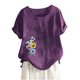 thumbnail image 1 of Camisetas de Manga Corta para Mujeres, Camiseta de Manga Corta Impresa Casual Hecha de 95% Poliéster 5% Spandex para Todas las Estaciones, Camisetas de Manga Corta para Mujeres, 1 of 3