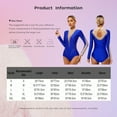 thumbnail image 5 of Kaerm Women Gymnastics Leotard Rhinestones Long Sleeve Ballet Dance Leotard Figure Skating Bodysuit Light Purple XXL, 5 of 6