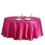 Elegant BalsaCircle 108" Round Satin Tablecloth, Fuchsia Linen for ...