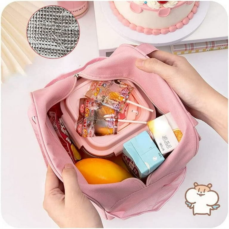 Cute Lunch Box Cartoon Aesthetic Preppy Insulated Lunch Bag Women Preppy  Leakproof Cooler Tote Reusable Lunch Tote Bag Thermal - AliExpress