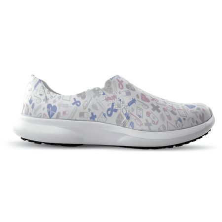

Grip&comfy Non Slip Shoes for Women - Printed Medical Health Care Workers Slip on - Comfortable Waterproof Walking Clogs