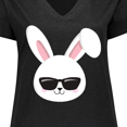 thumbnail image 4 of Inktastic Cute Bunny, White Bunny, Bunny Wearing Sunglasses Women's Plus Size V-Neck T-Shirt, 4 of 5