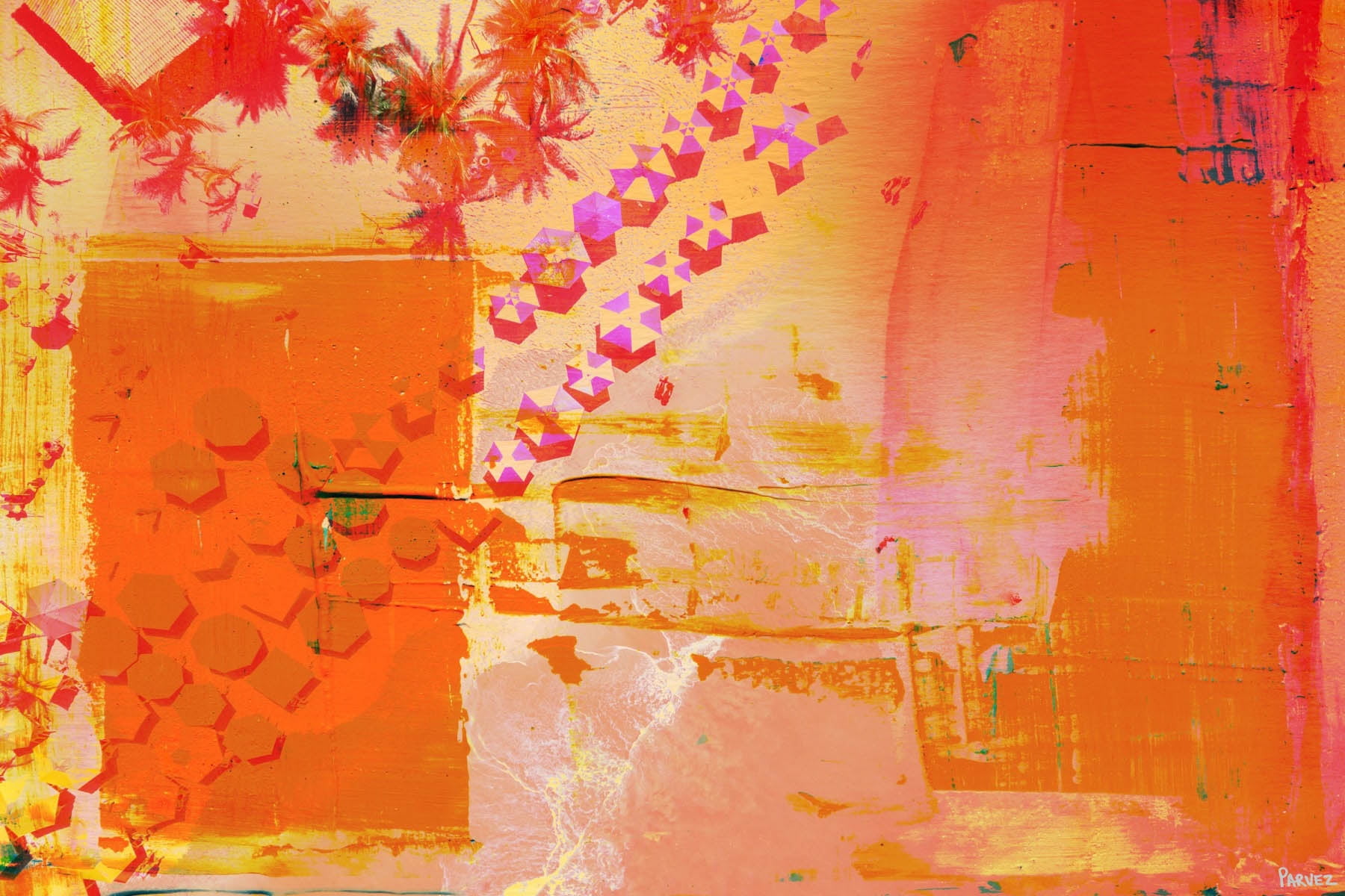 "Orange Glow" Painting Print on Wrapped Canvas